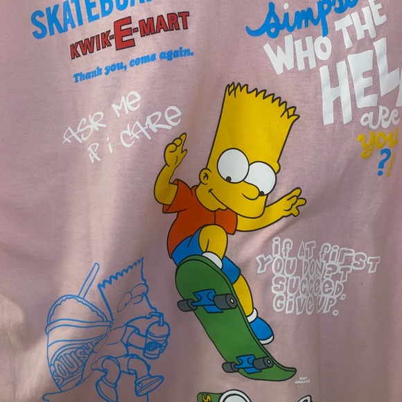 The Simpsons Pink Graphic Tee with Cartoon Sz M - Picture 3 of 5